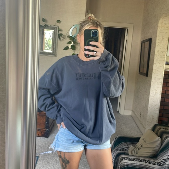 Taylor Swift Sweaters - Taylor Swift The Eras Tour Slouchy Crewneck Gray Blue Sweatshirt